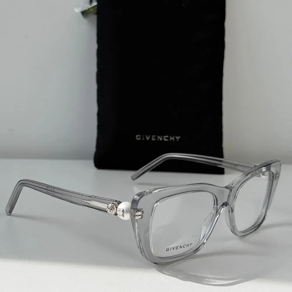 NEW Givenchy GV50047I Cat Eye Pearl Crystal Grey Frames